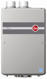 A rheem water heater with the word " rheen " on it.
